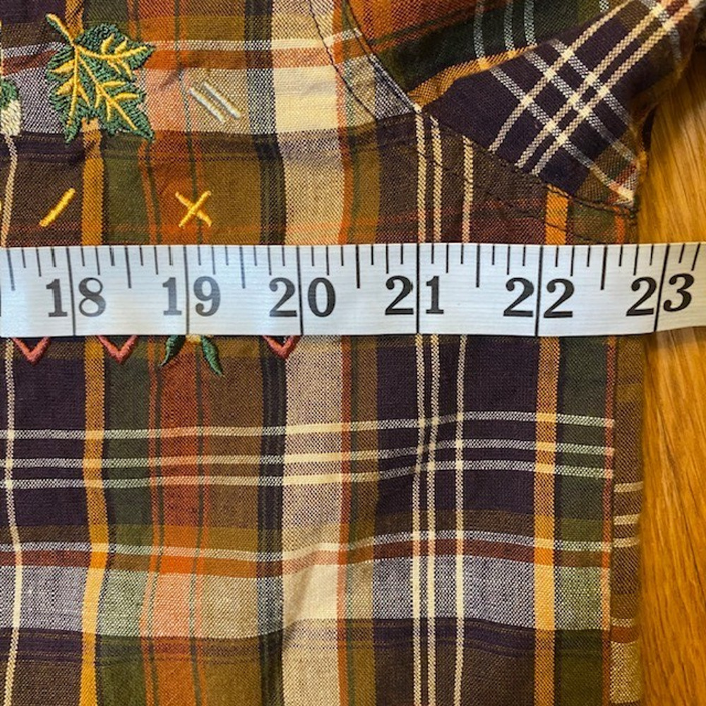 Vintage Basic Editions Brown Plaid Embroidered Wo… - image 6